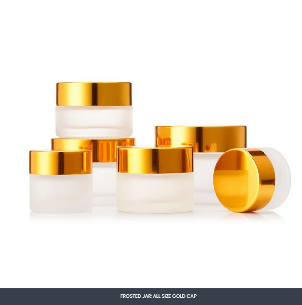 FROSTED JAR ALL SIZE GOLD CAP