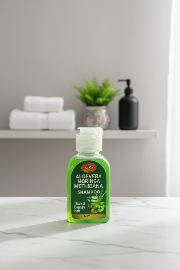 Zayan organic  Aloevera Moringa Methidana Shampoo – 60ml